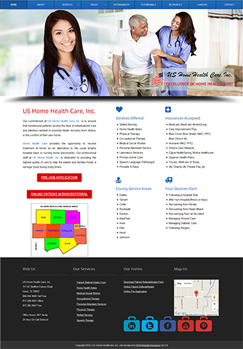 DFW Website Designers Developed the US Home Healthcare Website